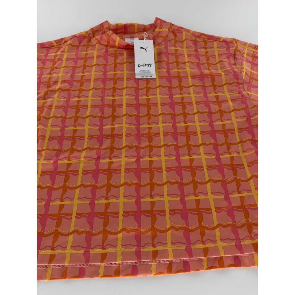 Puma x Dani Dazey CS Women's Size M Pink Fruit Mock Neck Top NWT Golf Shirt - Picture 4 of 7